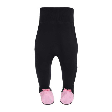 Black pants with pink feet