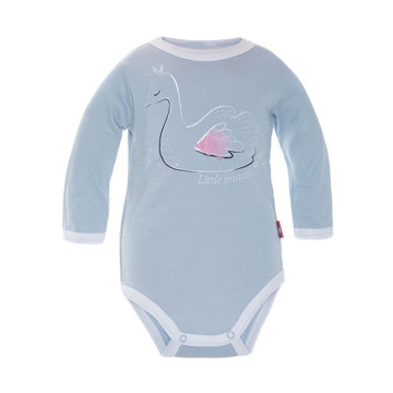 Light blue baby bodysuit „Swan“