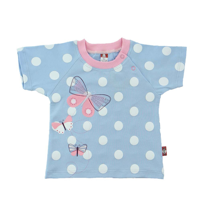 Melsvi marškinėliai su burbuliukais "Drugelis"