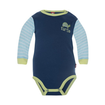 Blue romper with blue sleeves „Little Turtle“