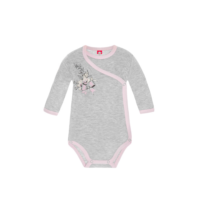 Pilkas smėlinukas "Gėlytės"  su užsegimu per šoną