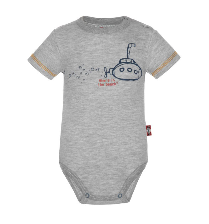 Pilkas smėlinukas trumpomis rankovėmis "Paplūdimys"
