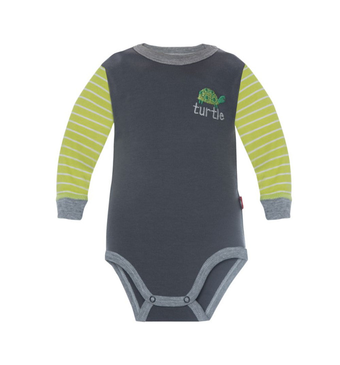 Pilkas smėlinukas žaliomis rankovėmis "Vėžliukas"