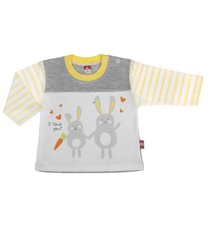 Pilkos spalvos marškinėliai ilgomis rankovėmis "Kiškutis"