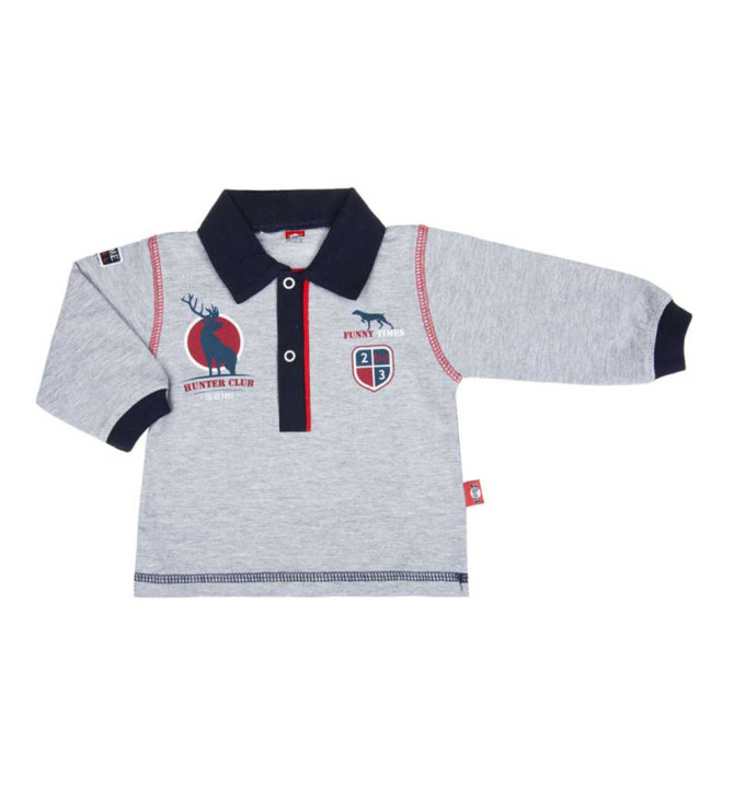 Pilkos spalvos marškinėliai ilgomis rankovėmis "Medžiotojas"