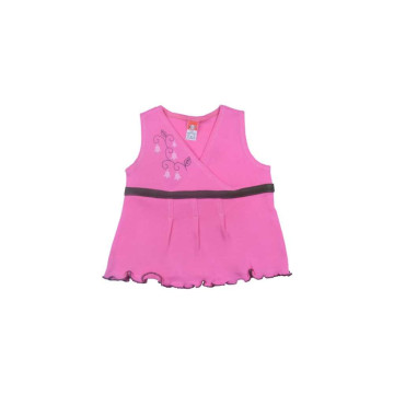 Pink dress with a brown belt