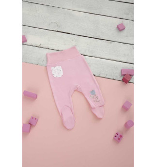 Rožinės kelnės "Balta kišenėlė"