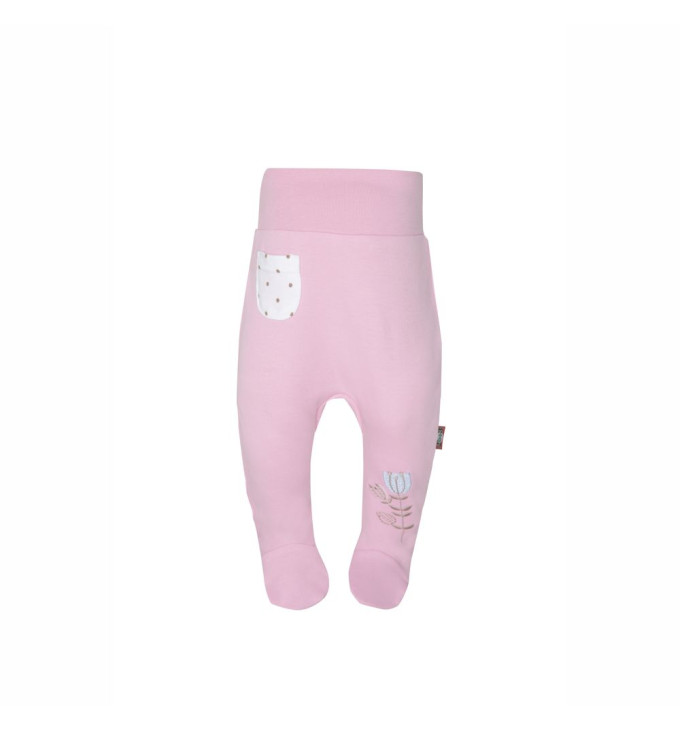 Rožinės kelnės "Balta kišenėlė"