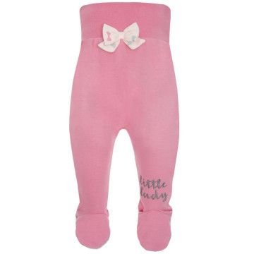 Pink baby trousers with a ribbon