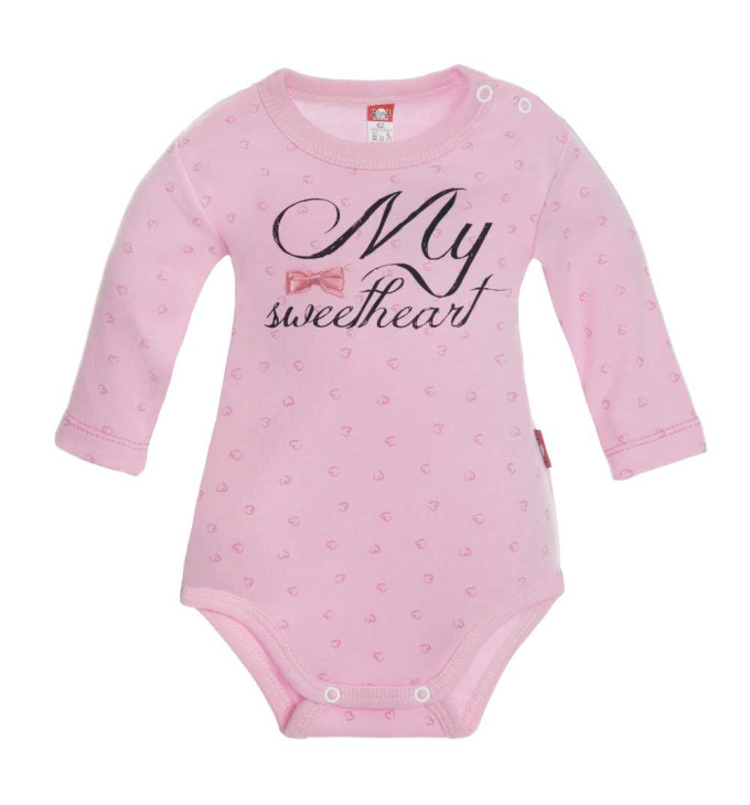 Rožinis smėlinukas ilgomis rankovėmis "Širdelė"