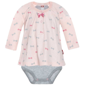 Pink long sleeve bodysuit with bows