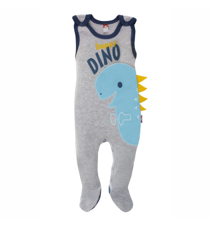 Šliaužtinukai be rankovių "Dinozauras" su mėlyno dinozauro aplikacija