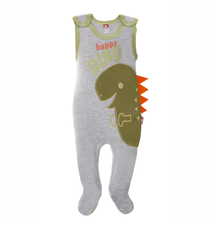 Šliaužtinukai be rankovių "Dinozauras" su žalio dinozauro aplikacija