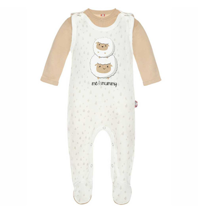 Šliaužtinukų ir marškinėlių komplektas "Dvi avytės"