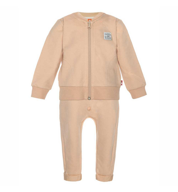 Smėlio spalvos dviejų dalių sportinis kostiumas "Avytė"