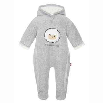 Light grey outdoor overall with hood 