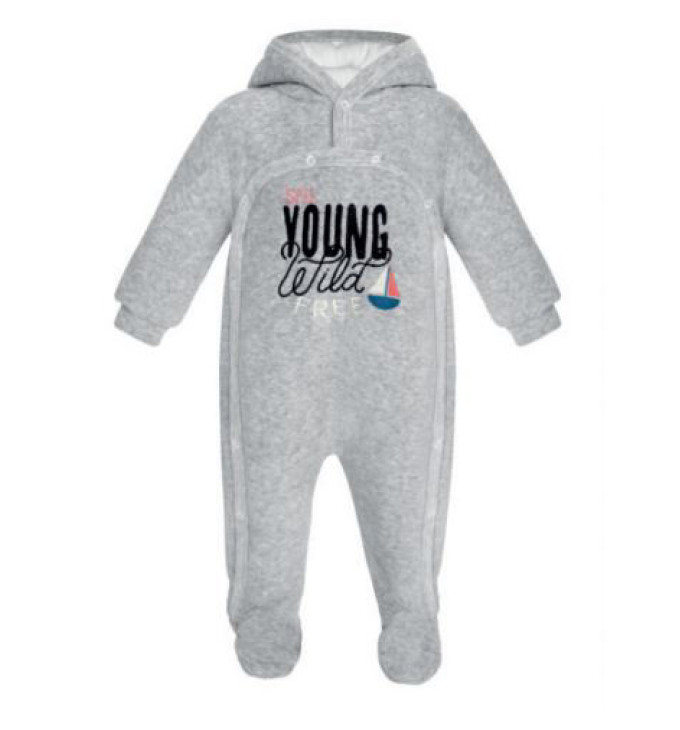 Šviesiai pilkas lauko kombinezonas su kapišonu "Jūra"