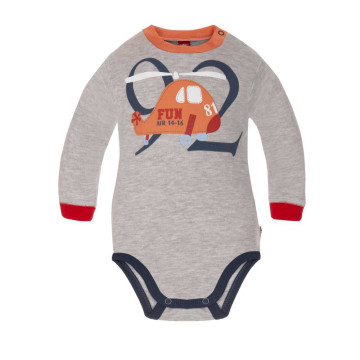 Light grey baby bodysuit „Malūnsparnis“