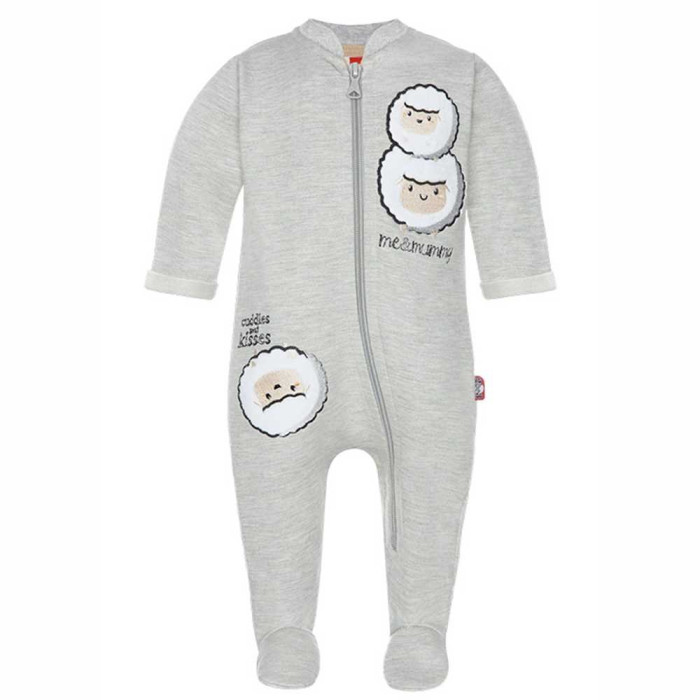 Light gray bodysuits with zipper „Avytės“