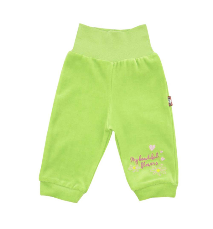 Šviesiai žalios veliūro kelnės