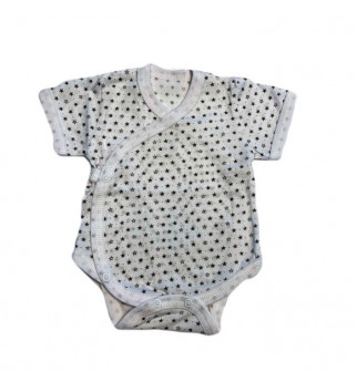 Vilaurita baltas smėlinukas trumpomis rankovėmis su žvaigždutėmis