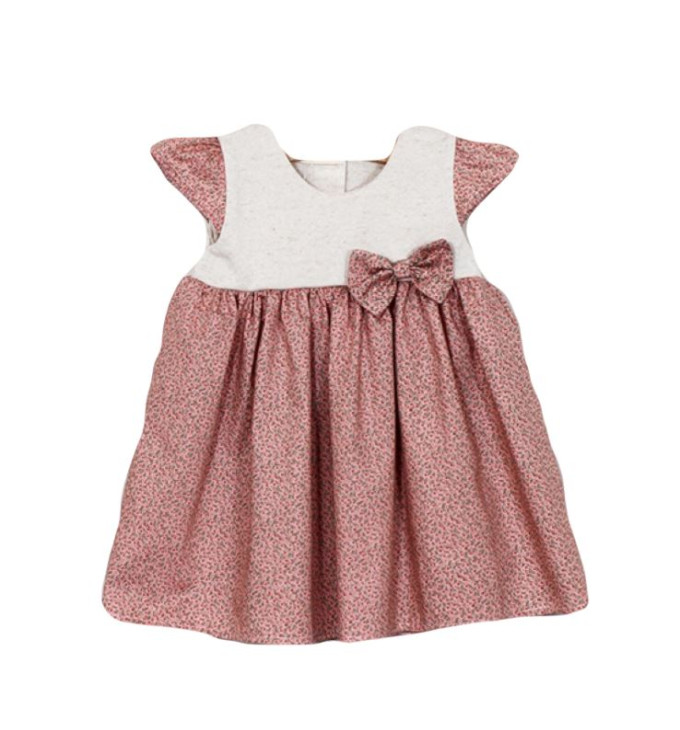 Vilaurita gėlėta suknelė su kaspinėliu