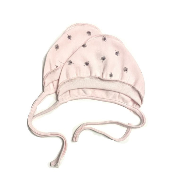 Vilaurita pink baby hat with ties with reverse seams „Lizette“
