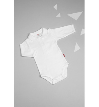 Baltas smėlinukas ilgomis rankovėmis