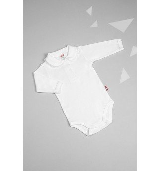 Baltas smėlinukas ilgomis rankovėmis