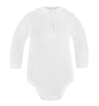 Baltas smėlinukas ilgomis rankovėmis