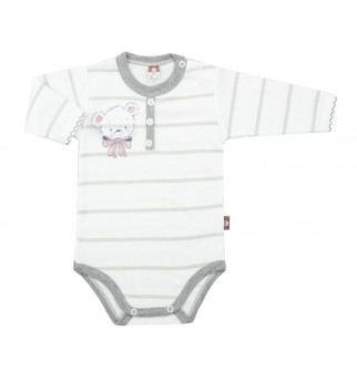 Baltas smėlinukas "Meškiukas" dekoruotas pilkomis detalėmis