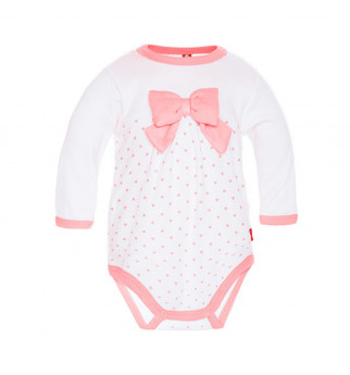 Baltas smėlinukas su rožiniu kaspinėliu