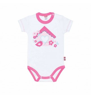 Baltas smėlinukas trumpomis rankovėmis "Mielas"