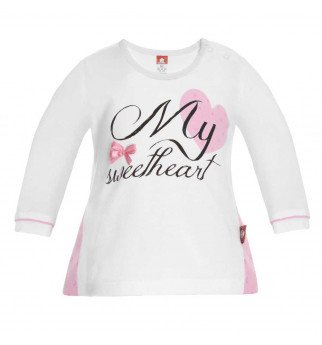 Balti marškinėliai ilgomis rankovėmis