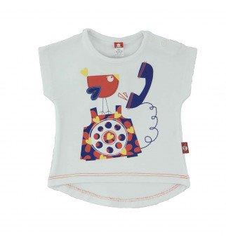 Balti marškinėliai "Smalsus paukštelis"