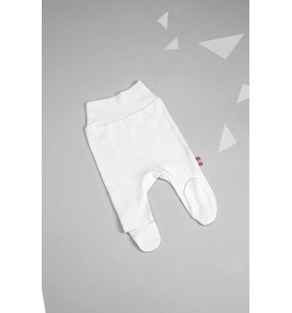 Baltos kelnės su pėdutėmis