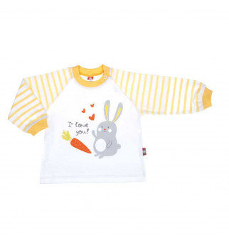 Baltos spalvos marškinėliai ilgomis rankovėmis "Kiškutis"