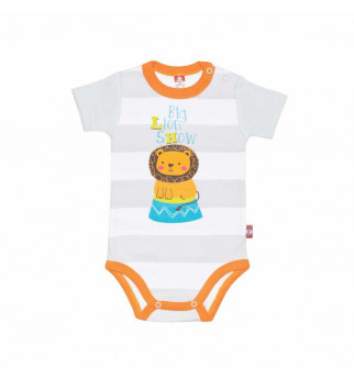 Dryžuotas smėlinukas trumpomis rankovėmis "Liūtukas"