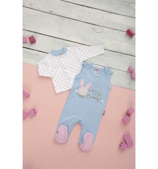 Marškinėlių ir šliaužtinukų rinkinukas "Kiškutis"