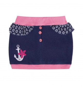 Mėlynas sijonas dekoruotas inkariuku "Paplūdimys"