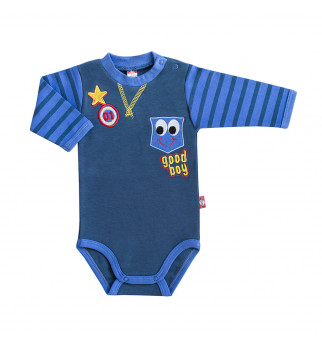 Mėlynas smėlinukas dryžuotomis rankovėmis "Vaikų lyga"