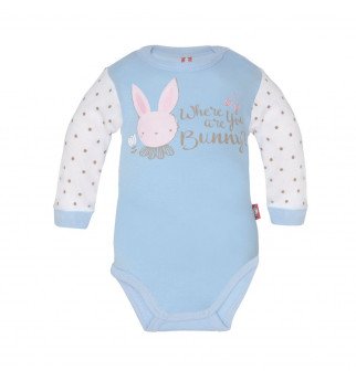 Mėlynas smėlinukas ilgomis rankovėmis "Kiškutis"