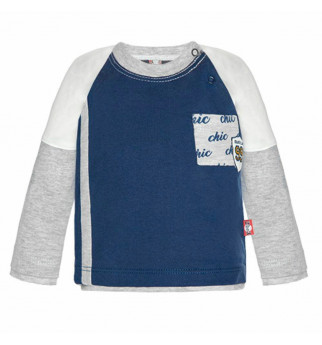 Mėlyni marškinėliai ilgomis rankovėmis "Chic"