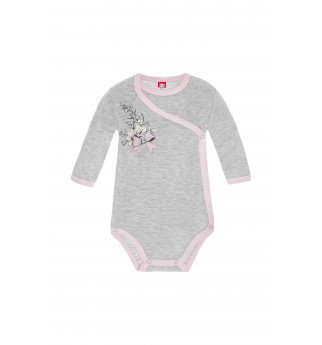 Pilkas smėlinukas "Gėlytės"  su užsegimu per šoną