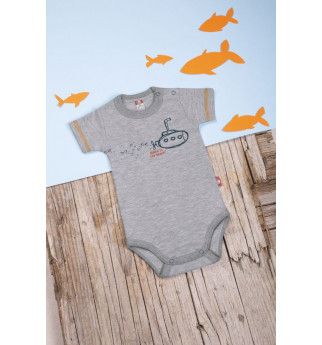 Pilkas smėlinukas trumpomis rankovėmis "Paplūdimys"