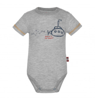 Pilkas smėlinukas trumpomis rankovėmis "Paplūdimys"