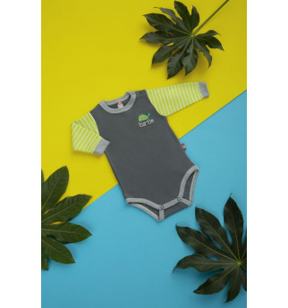 Pilkas smėlinukas žaliomis rankovėmis "Vėžliukas"