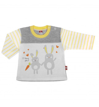 Pilkos spalvos marškinėliai ilgomis rankovėmis "Kiškutis"