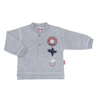 Pilkos spalvos marškinėliai ilgomis rankovėmis "Lėktuvas"