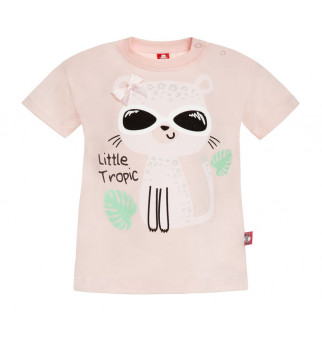 Rausvi marškinėliai trumpomis rankovėmis "Pantera"